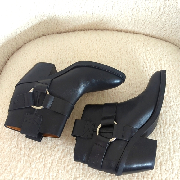 See by Chloe F Eddie Leather Western Ankle Boots - Picture 4 of 9